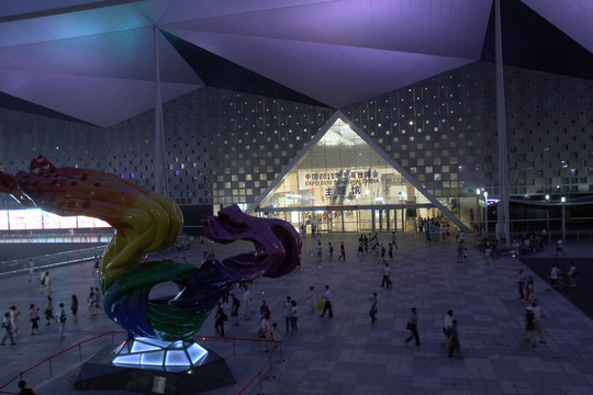 上海 世博園 展會 戶外 夜景
