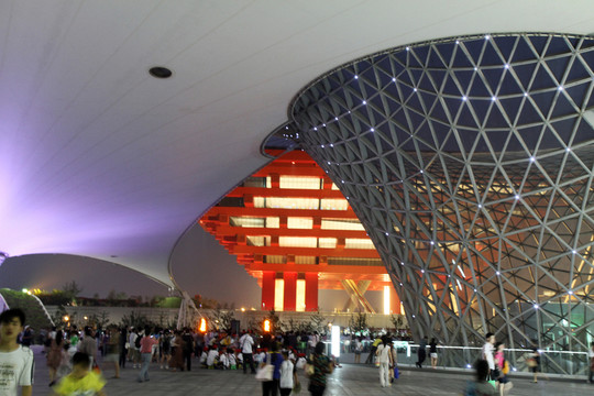 上海 世博園 展會(huì) 戶外 夜景