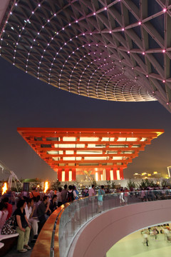 上海 世博園 展會(huì) 戶外 夜景