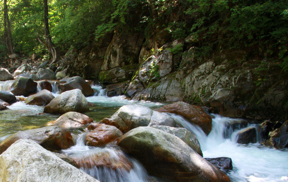 高山流水 小溪 秦嶺風光
