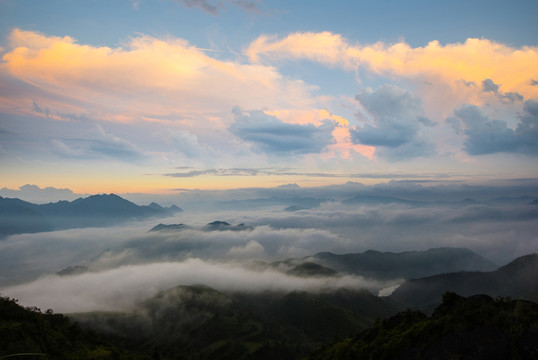 山 云海 日出 天空 云 山川