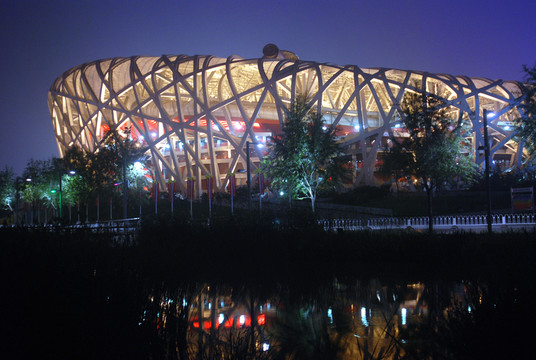 北京鳥巢的夜景
