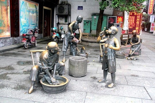 銅雕 夏天街頭銅雕
