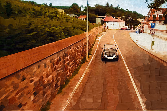 道路油畫