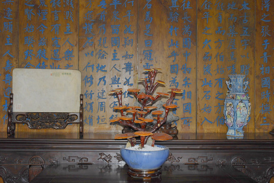 留園鴛鴦廳靈芝擺件