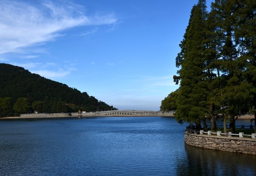 蘆林湖 橋梁 碧水 藍(lán)天