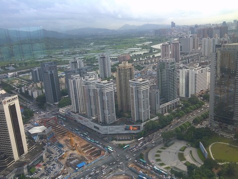 從地王大廈鳥瞰深圳