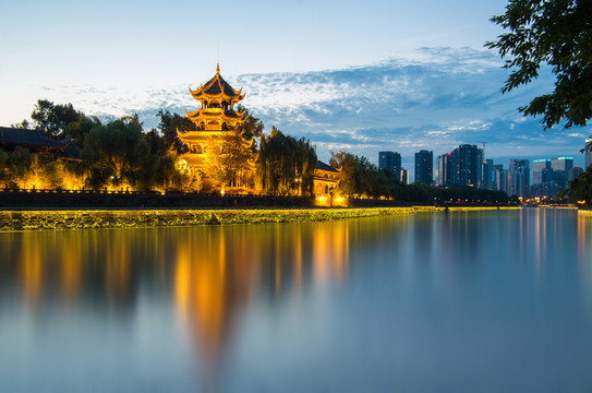 成都望江樓夜景