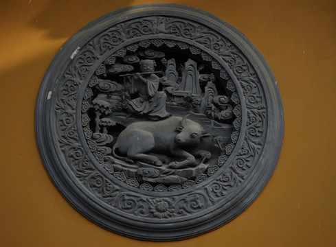 龍華寺磚雕牧牛圖