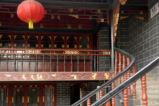 洛帶古鎮(zhèn)湖廣會館庭院內(nèi)景