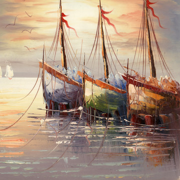 帆船畫 地中海 風(fēng)景畫