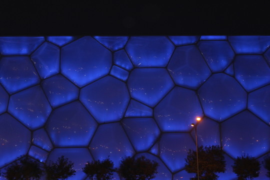 水立方夜景