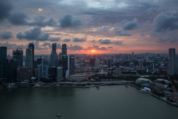新加坡都市夜景 新加坡俯瞰圖