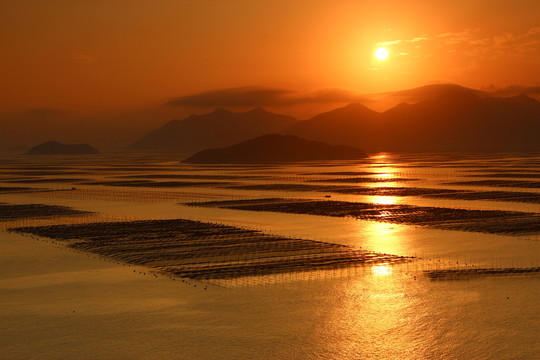 霞浦海上夕陽風(fēng)光