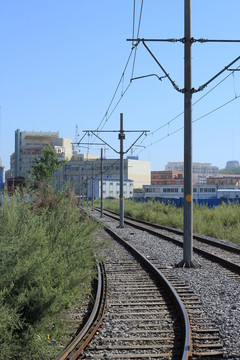 202電車 軌道 鐵道 藍(lán)天