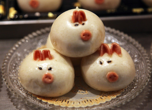 小豬造型包子