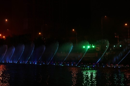 漢街音樂(lè)噴泉夜景