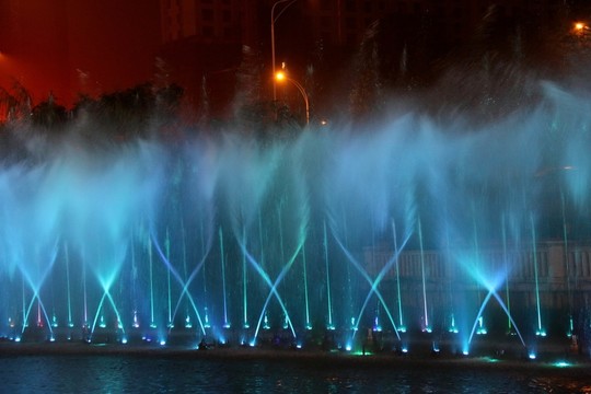漢街音樂噴泉夜景