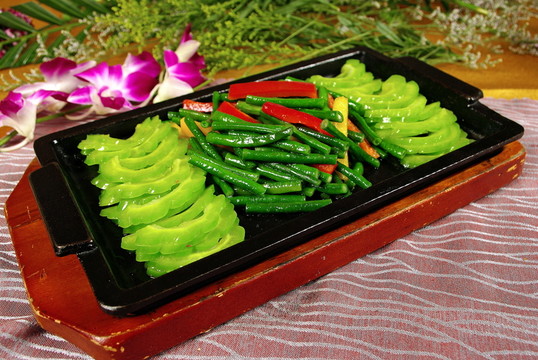鐵板涼瓜豆角