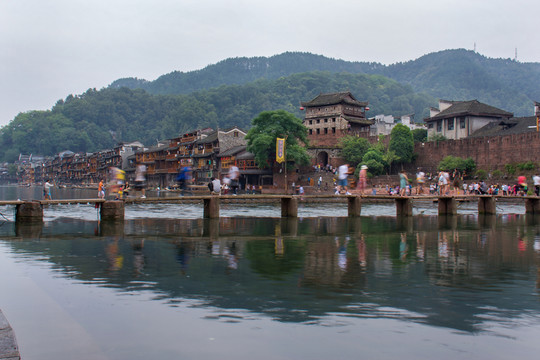 湘西鳳凰古城 沱江 城樓 城門