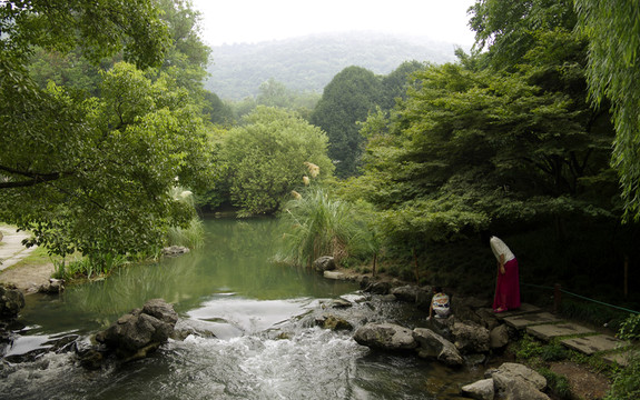 杭州太子灣公園 母女樂水