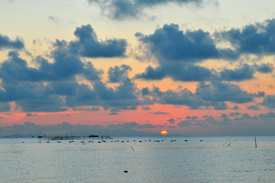海洋海島 海上日落 黃昏 海邊
