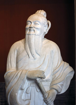 子路漢白玉雕像