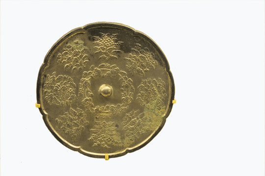 唐朝小簇花八瓣銅鏡