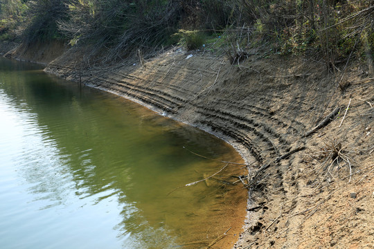 水岸 浪痕 水位 素材 配圖