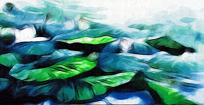 油畫(huà)荷