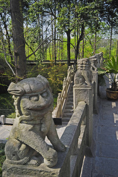 包公墓園石欄桿石獅