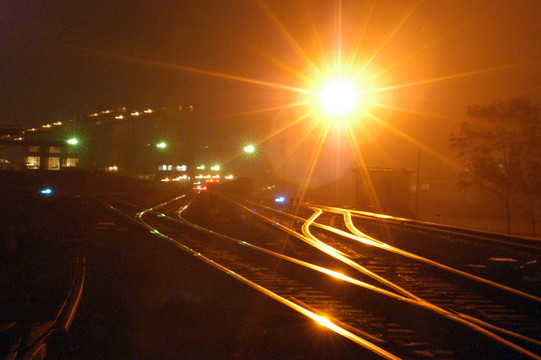 夜晚的鐵路