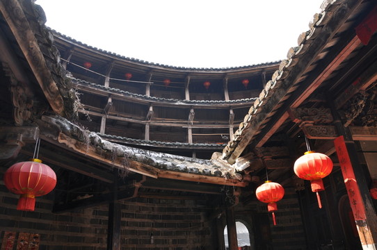 土樓圓形建筑內(nèi)部