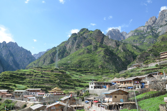 藏族 村莊 農(nóng)村 扎尕那