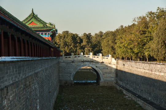 冬天傍晚的公園
