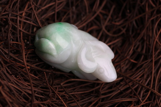 和田玉牛 玉石 玉器 手把件