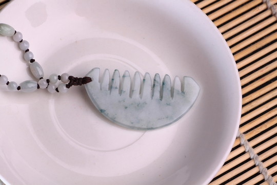玉梳子 玉珠子 毛衣鏈