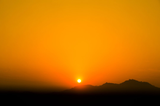 長沙岳鞍閣公園日落夕陽