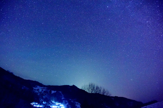 松嶺雪村星空