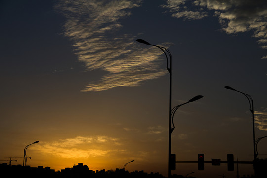 松雅湖夕陽剪影