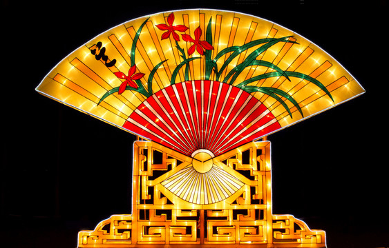 蘭花扇 蘭花燈