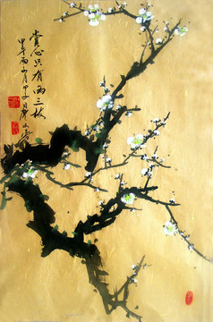 中國畫白梅花