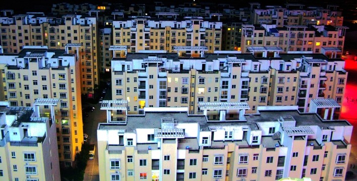 住宅小區(qū)夜景俯拍