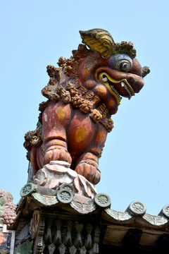 木雕塑 獅子