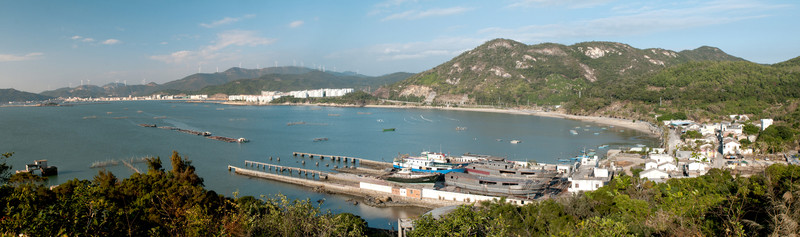 海灣 漁港 藍(lán)色大海