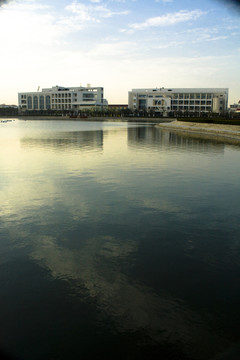 中式園林湖景
