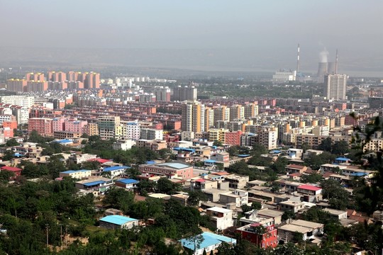 鳥瞰小城市景觀