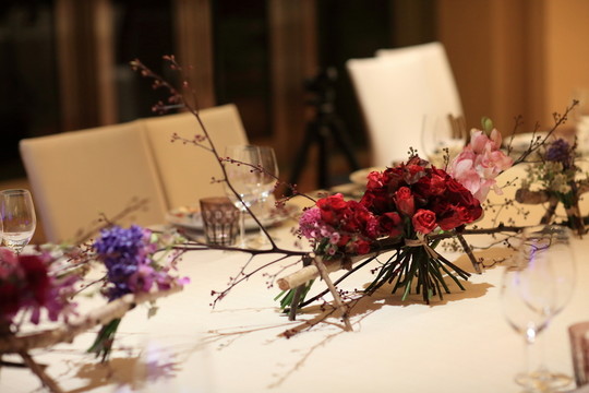 餐臺(tái)花藝布置