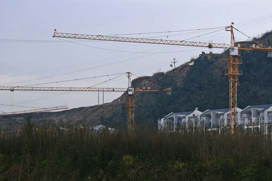 建筑工地 塔吊