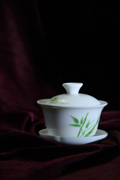 純白青竹茶具茶盞